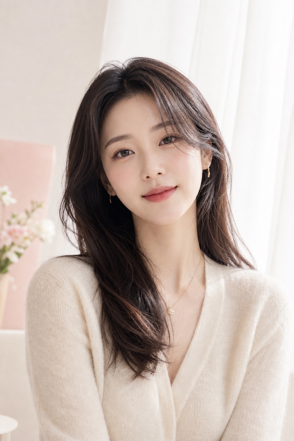 Soft Korean-style profile portrait sample